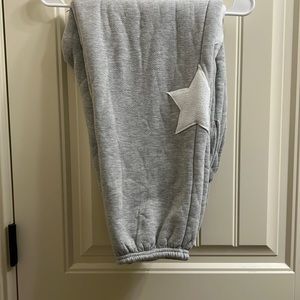 No Boundaries Grey Sweatpants with White Stars